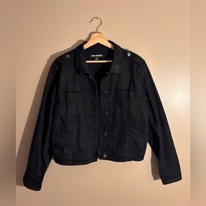 Brushed Black Jean Jacket